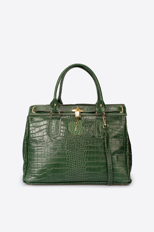 SAGE Leather Top Handle Bag - Green