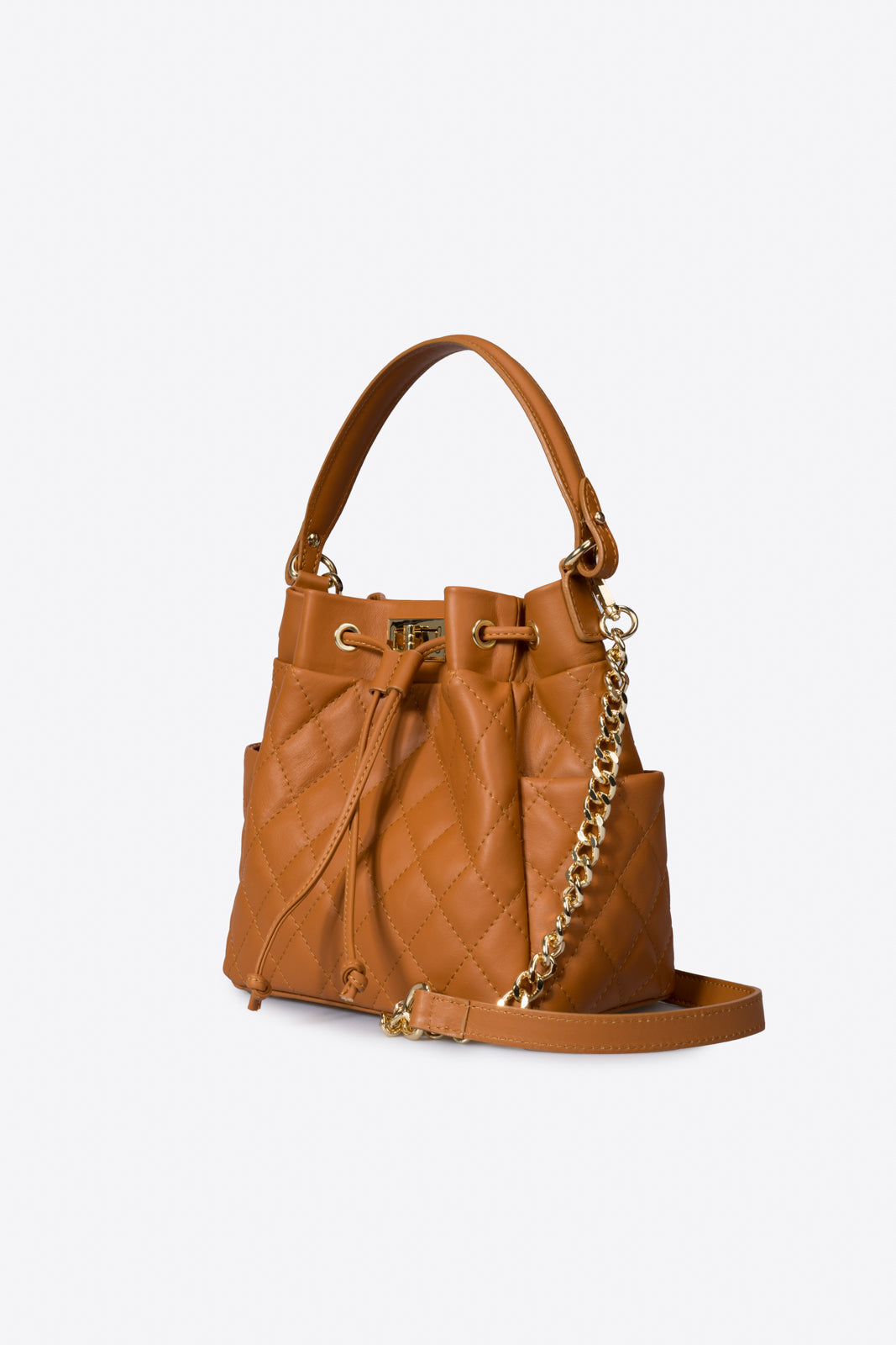 TILLY SMALL Leather Top Handle Bag - Cuoio