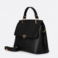 NELL Leather Top Handle Bag - Black