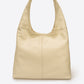 Leather Shoulder Bag 6933 - Beige