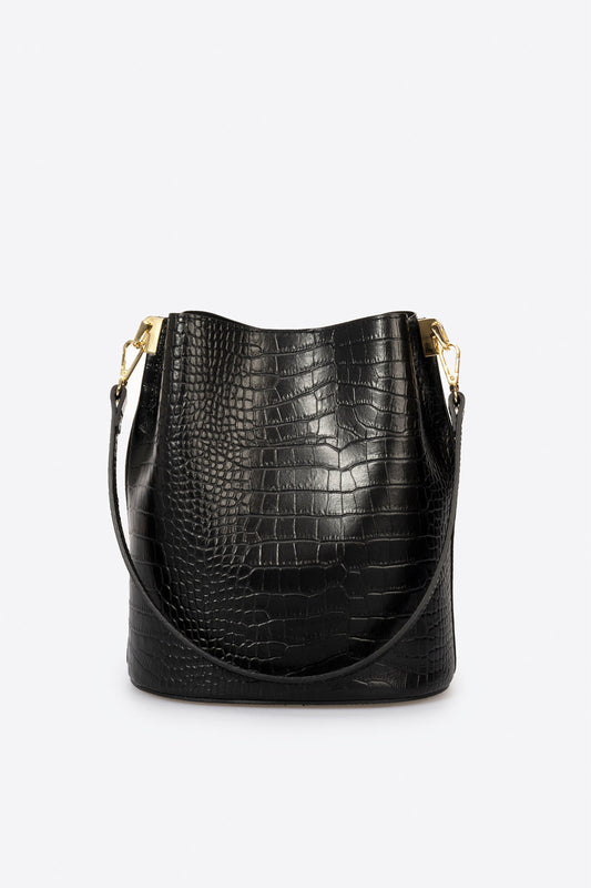 CAPRICE Leather Shoulder Bag - Black