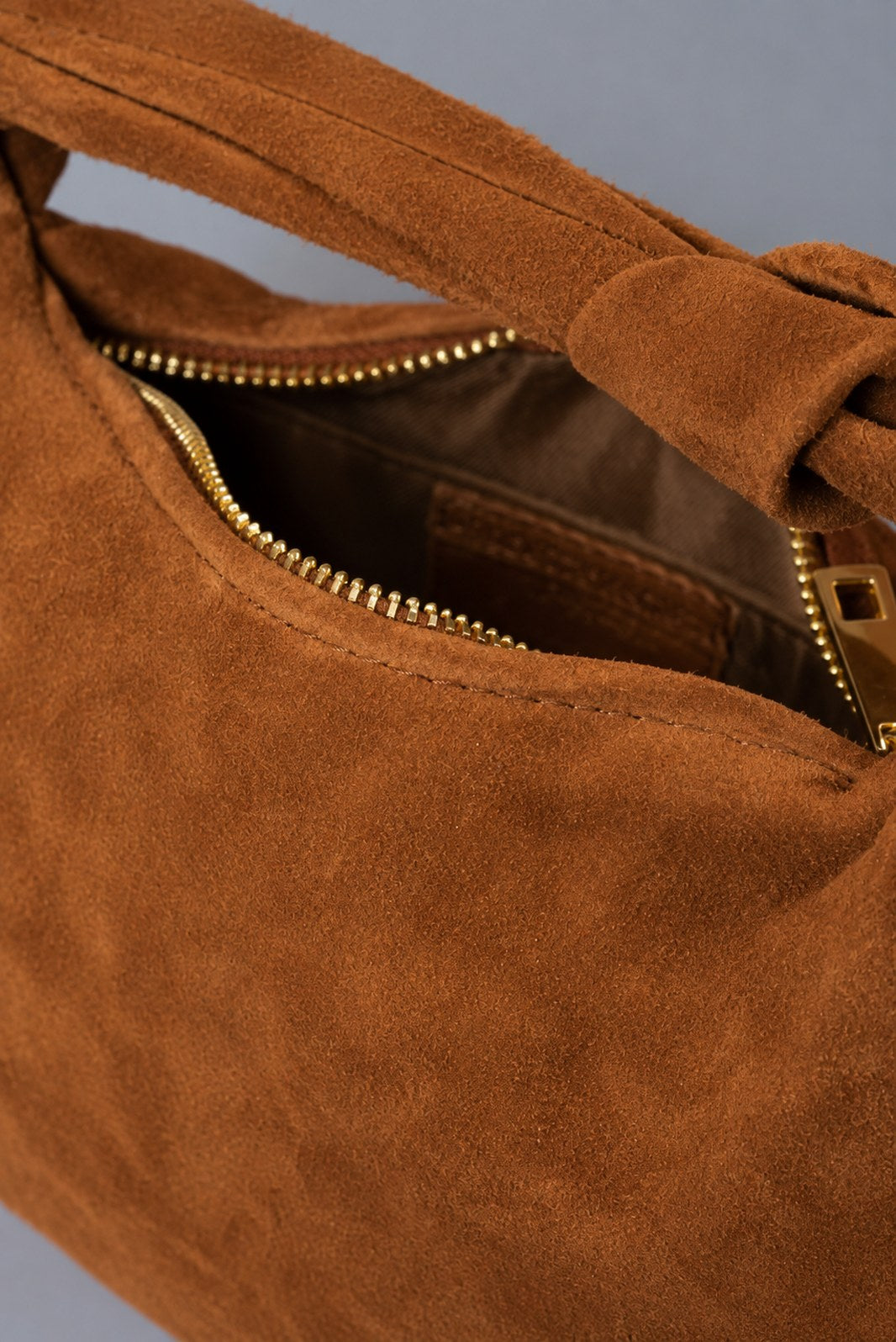 ISABELLE Leather Top Handle Bag - Cognac
