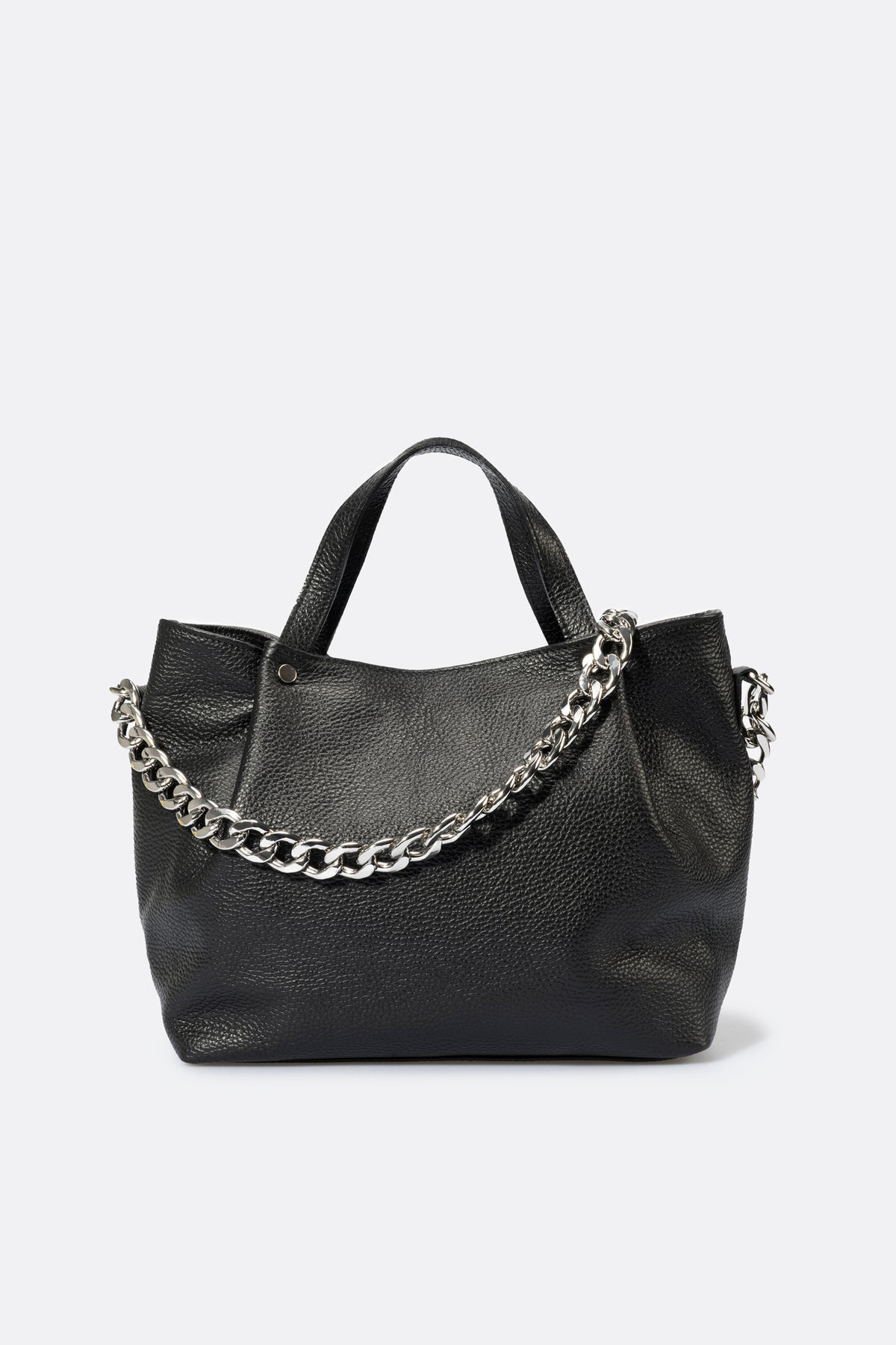 DIARA Leather Top Handle Bag - Black