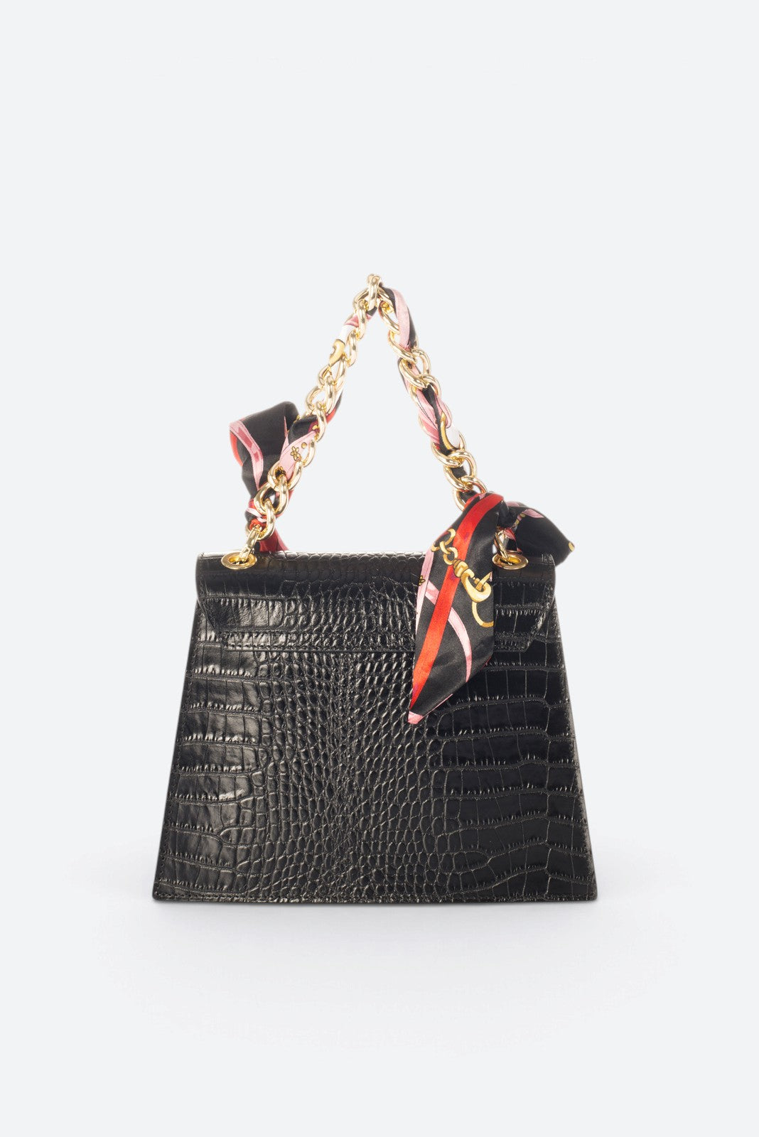 AYLA Leather Top Handle Bag - Black