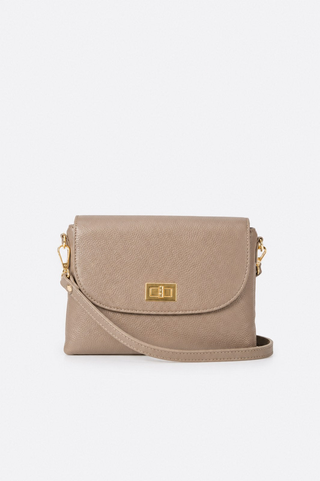 NORAH Leather Crossbody Bag - Taupe