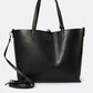 NIOBE Leather Tote Bag - Black