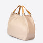 AZALEA Leather Top Handle Bag - Cipria+Cuoio