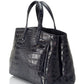 Leather Top Handle Bag 9909 - Blue