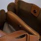 ATHENA Leather Top Handle Bag - Cognac