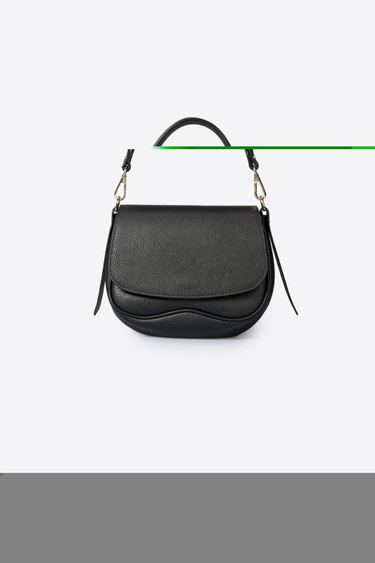 ALEXIA Leather Shoulder Bag - Black