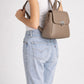 LYRA Leather Backpack - Taupe