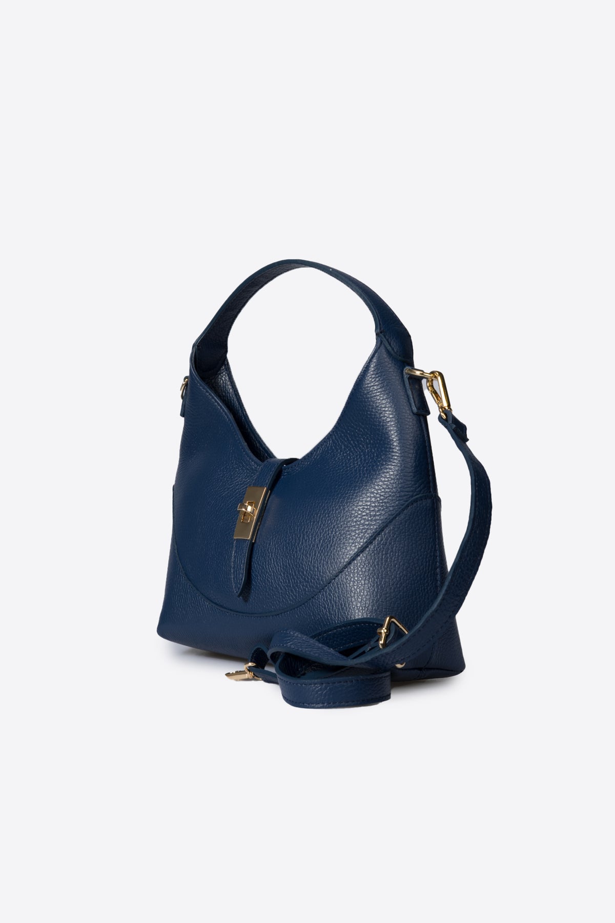 LINA Leather Top Handle Bag - Blue
