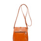 Leather Crossbody Bag 8358 - Cognac