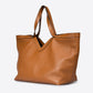 ELARA Leather Top Handle Bag - Cognac