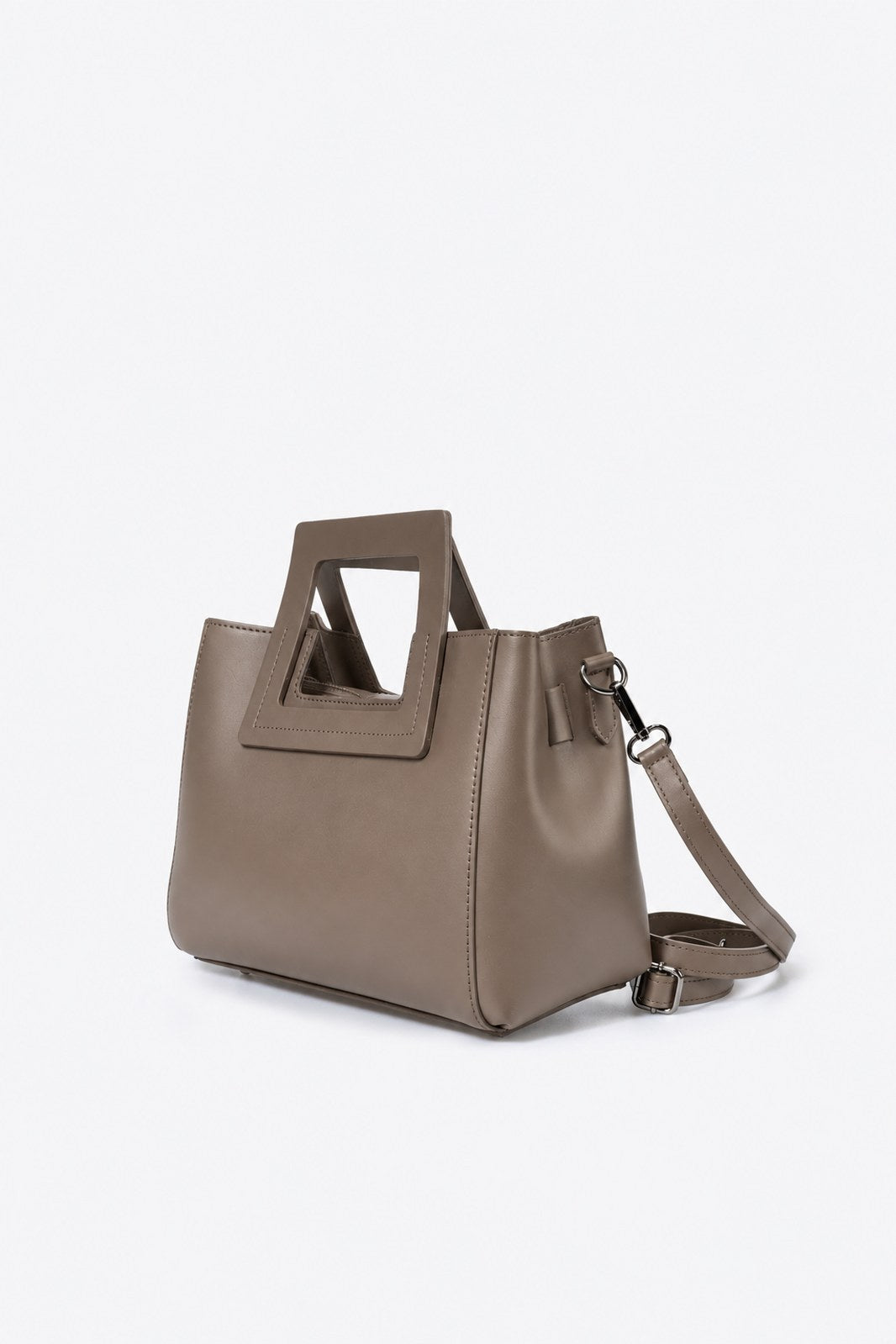ANTHEA Leather Top Handle Bag - Fango