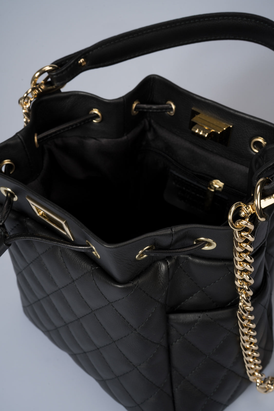TILLY SMALL Leather Top Handle Bag - Black