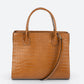 CASSANDRA Leather Top Handle Bag - Cognac