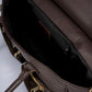 AUDREY Leather Top Handle Bag - Marrone