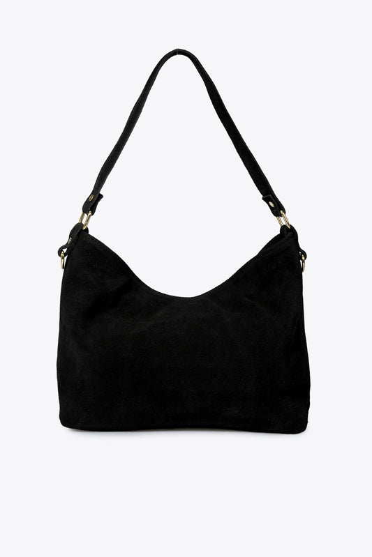 LEONIE Leather Shoulder Bag - Black