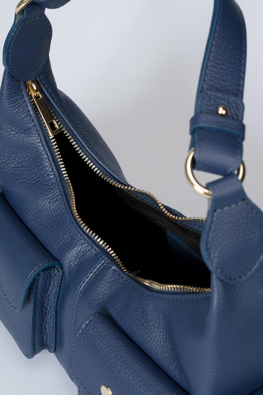 LOUISE Leather Top Handle Bag - Blue