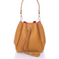 ELIZABETH Leather Bucket Bag - Cognac