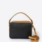 Leather Top Handle Bag 4007 - Black