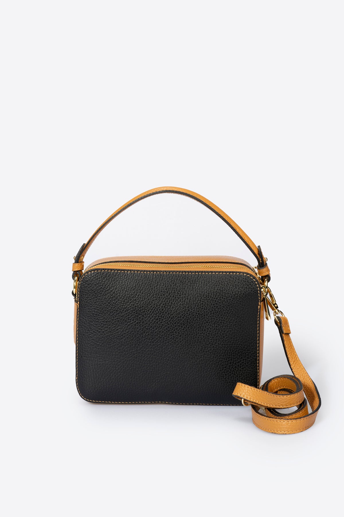 Leather Top Handle Bag 4007 - Black