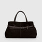 GENEVA Leather Top Handle Bag - Testa di Moro