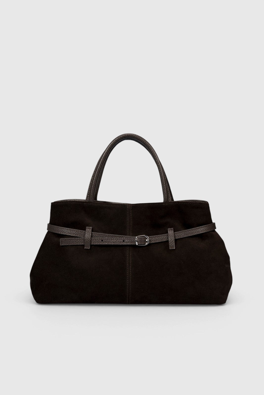 GENEVA Leather Top Handle Bag - Testa di Moro