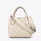 MINA Leather Top Handle Bag - Beige