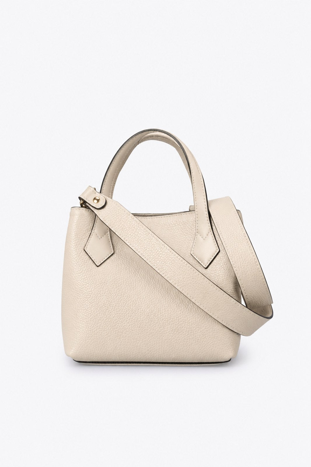 MINA Leather Top Handle Bag - Beige