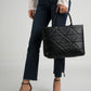 GINEVRA Leather Top Handle Bag - Black