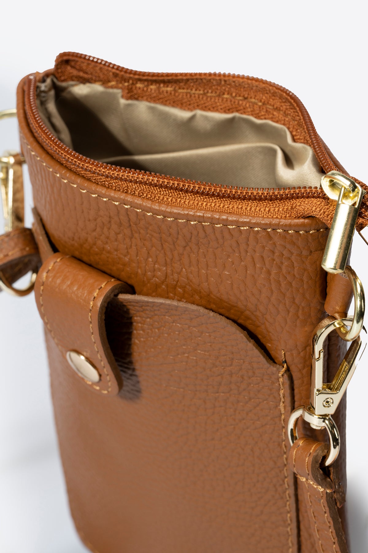 Leather Crossbody Bag 1185 - Cuoio