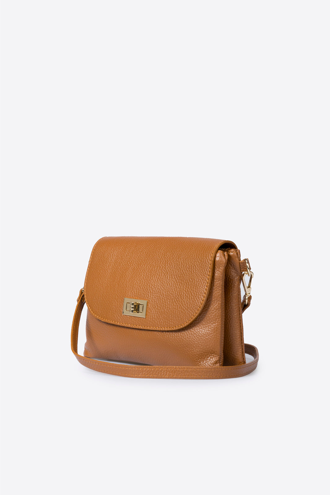 NORAH Leather Crossbody Bag - Cognac