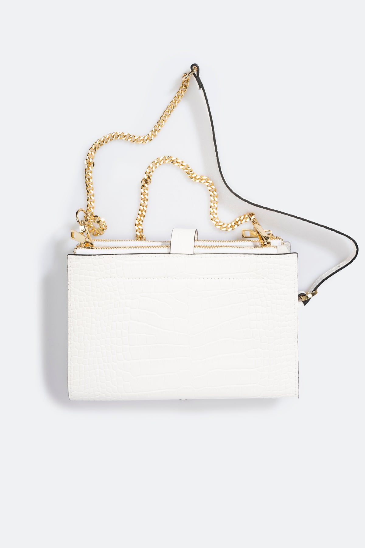 Leather Crossbody Bag 3674 - White