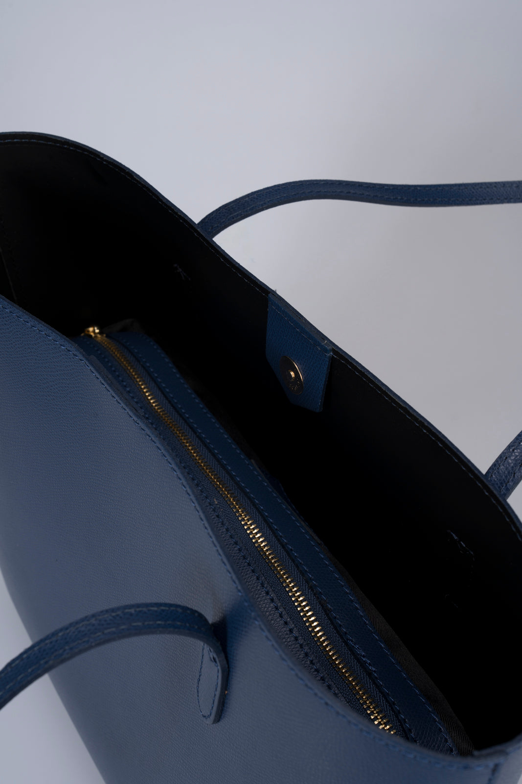 VALERIA Leather Top Handle Bag - Blue