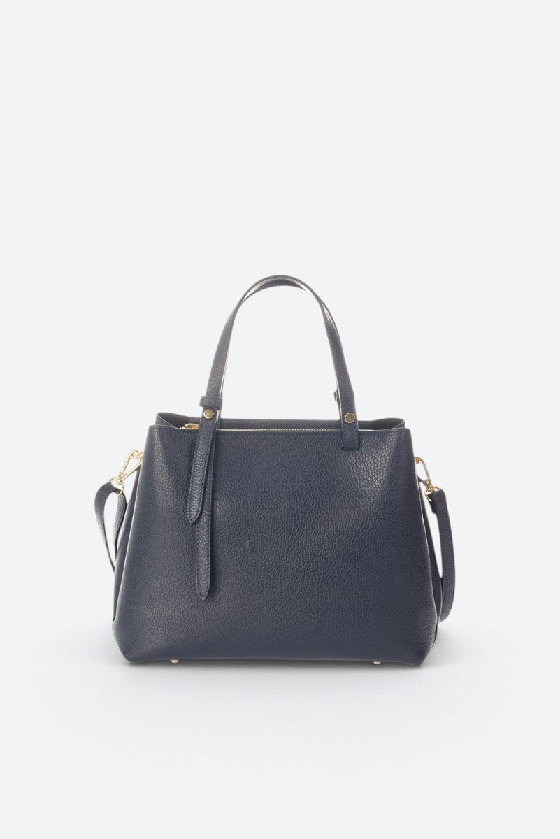 ORIETTA Leather Top Handle Bag - Blue