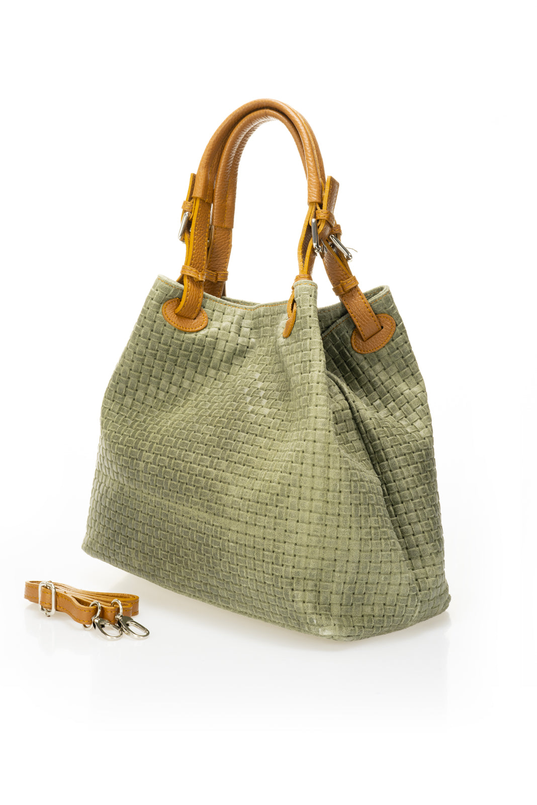 Leather Shoulder Bag 9991 - Olive