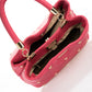 CAROLA Leather Top Handle Bag - Fuxia