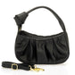 Leather Top Handle Bag KR1128 - Black