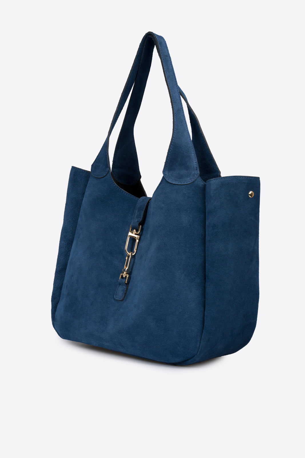 AMELIE Leather Top Handle Bag - Blue