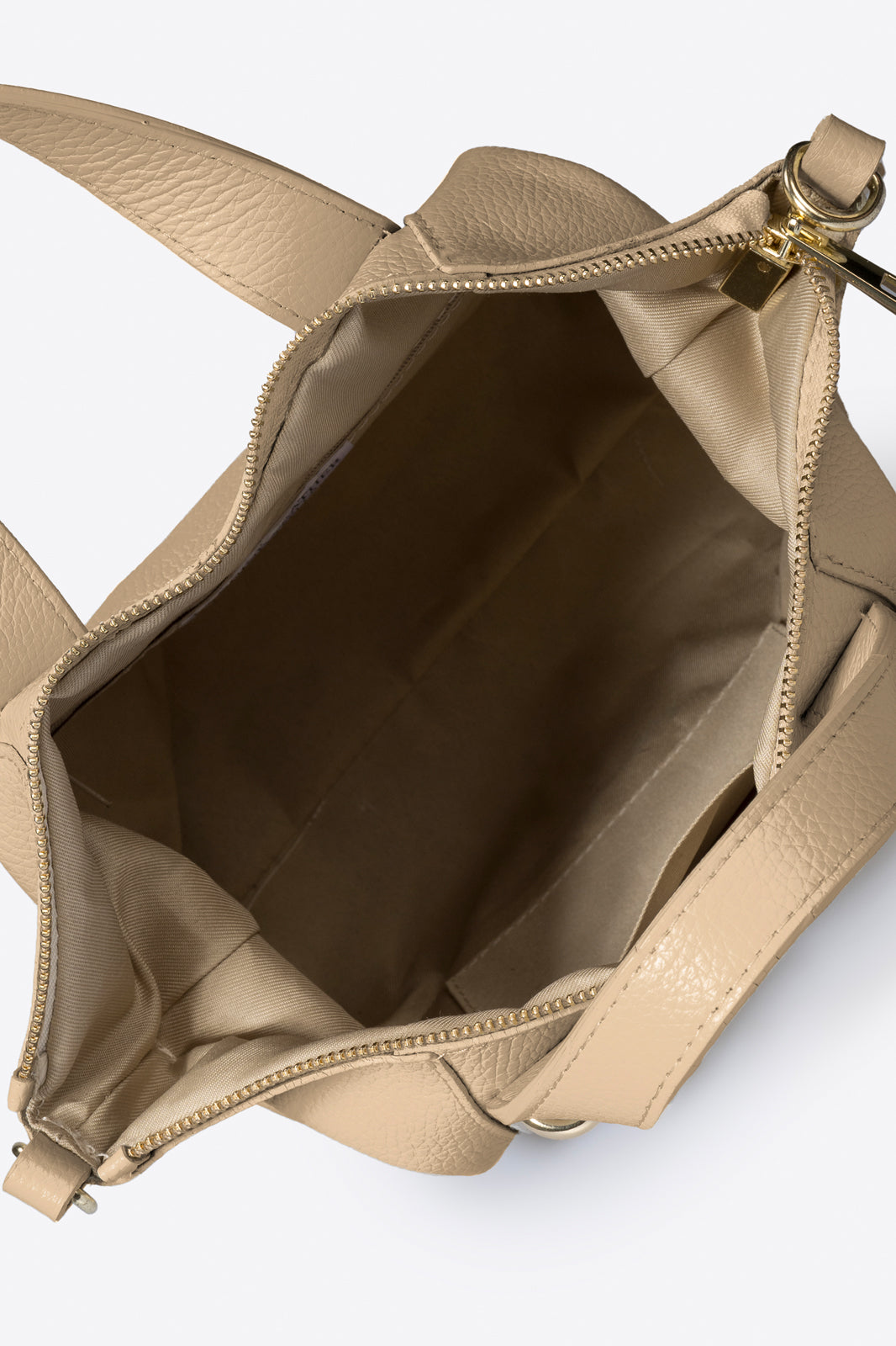 Leather Top Handle Bag 6642 - Cappuccino