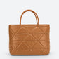 GINEVRA Leather Top Handle Bag - Cognac