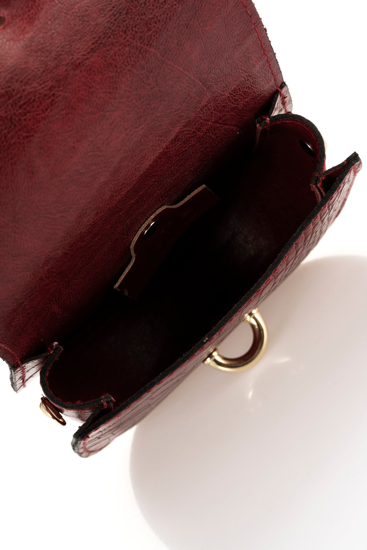 Leather Shoulder Bag 3241 - Bordo