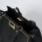 LIDIA Leather Top Handle Bag - Black