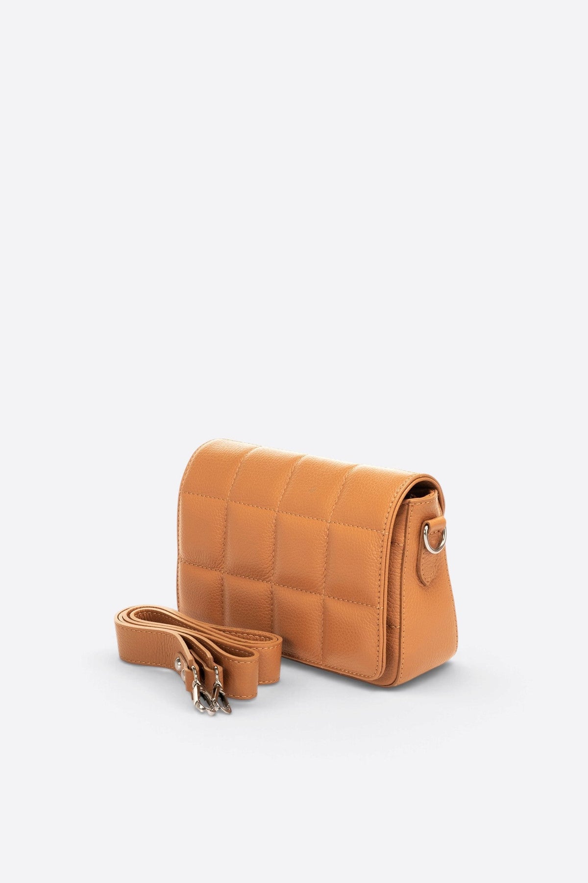EMILIA Leather Crossbody Bag - Cognac