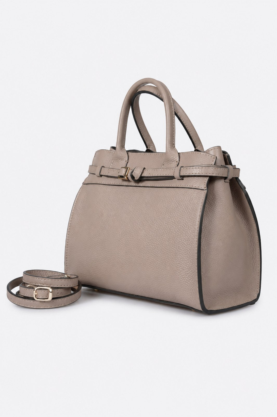 LIESEL Leather Top Handle Bag - Fango