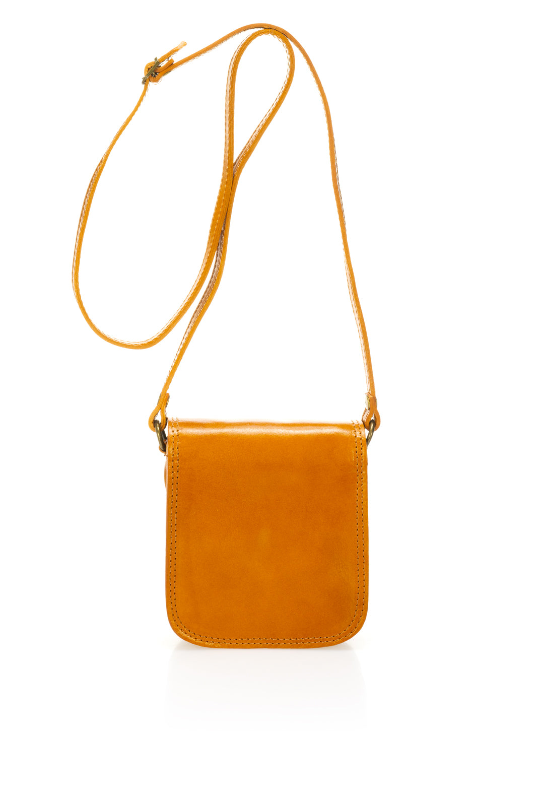 Leather Crossbody Bag WB8040 - Cognac