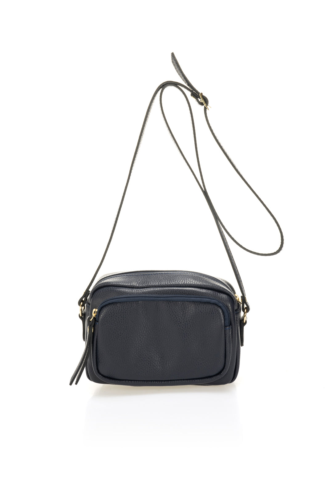 Leather Crossbody Bag 4588 - Blue