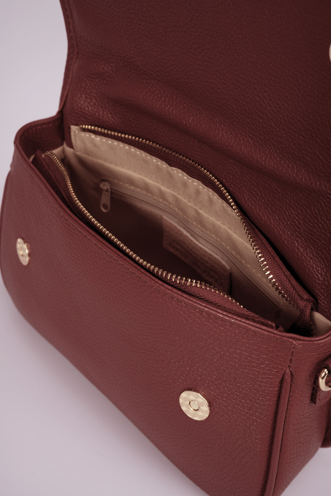 AMALFI Leather Crossbody Bag - Bordo